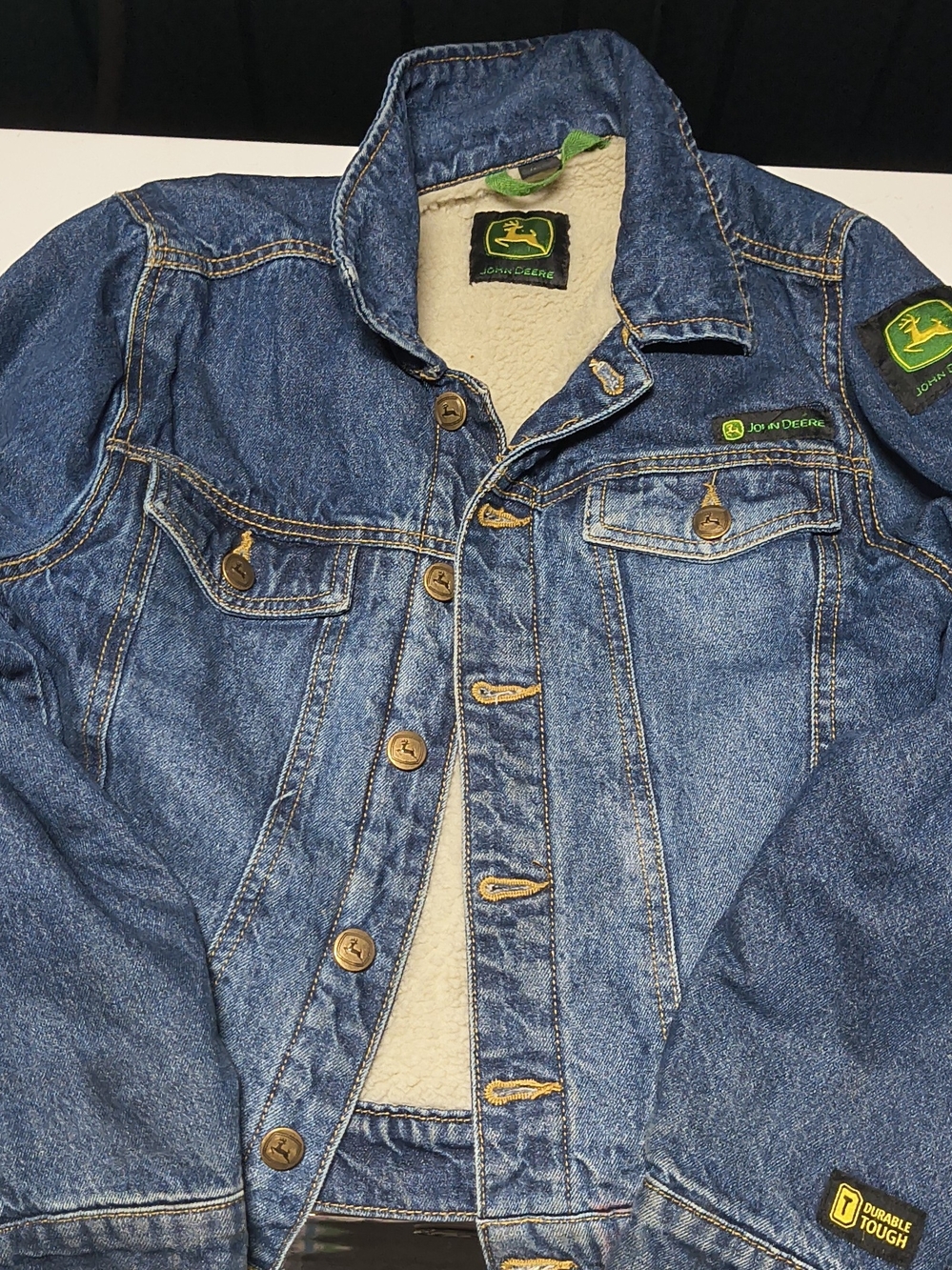 John Deere Men's Blue Denim Sherpa-Lined Jacket
